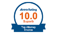 An image of a 10.0 superb rating for Eo Family Law Top Attorney in DIvorce from Avvo.