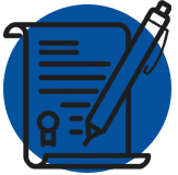 An image icon of a pen and paper that represents the subject of Post divorce modifications .
